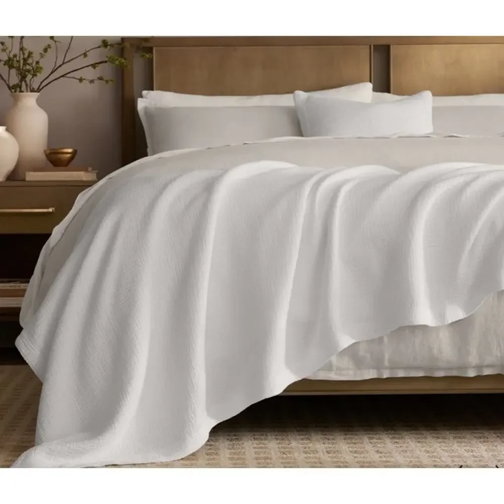 Boll & Branch Dream Bed Blanket Organic Cotton white king/cal king NEW $369